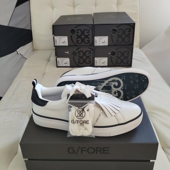NEW Women Size 11 (Men 9.5) G/Fore Kiltie Disruptor Golf White Leather Shoes - Picture 3 of 16